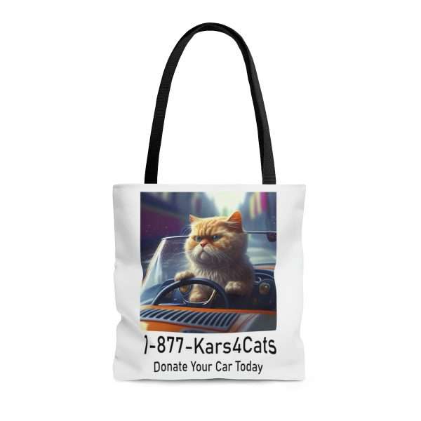 Funny Tote Bag - 1-877-Kars4Cats Donate Your Car Today - Image 2