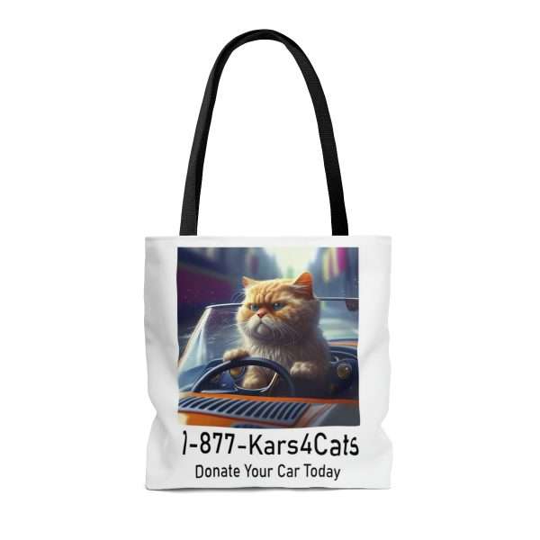 Funny Tote Bag - 1-877-Kars4Cats Donate Your Car Today - Image 3