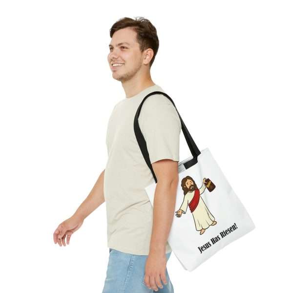 Humorous Tote Bag - Jesus Has Riesen! - Image 4