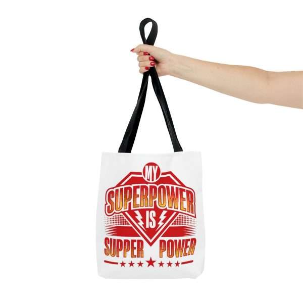 Funny Tote Bag AOP - My Superpower Is Supper Power - Image 7