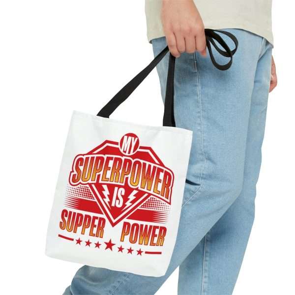 Funny Tote Bag AOP - My Superpower Is Supper Power - Image 8