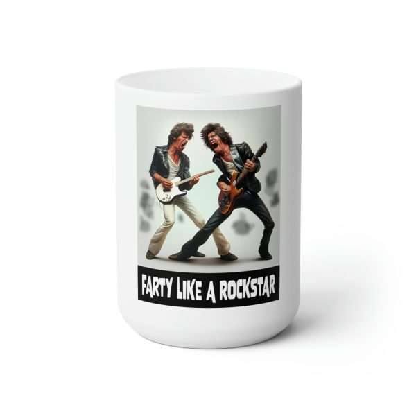 Funny Premium Coffee Mug 15 oz - Farty Like a Rockstar