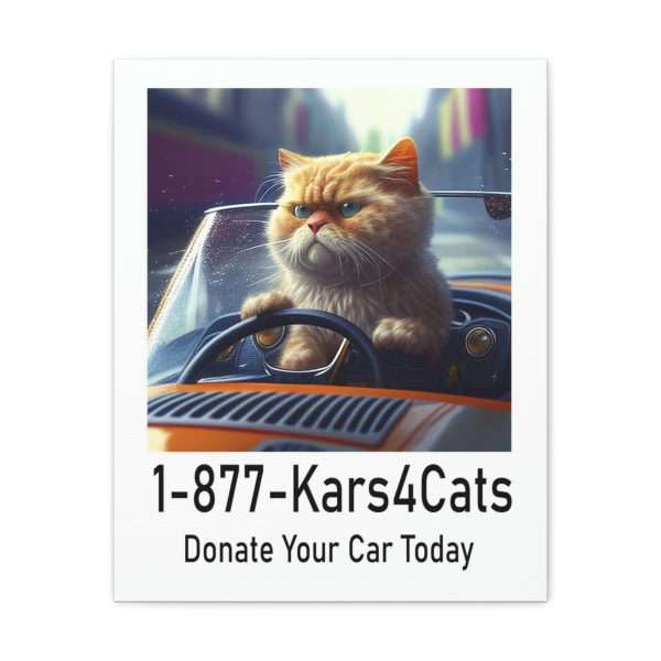 Funny Gallery Canvas Print Wrap - 1-877-Kars4Cats Donate Your Car Today - Image 8