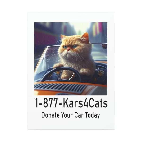 Funny Gallery Canvas Print Wrap - 1-877-Kars4Cats Donate Your Car Today - Image 2