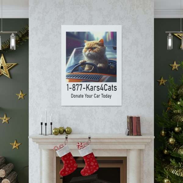 Funny Gallery Canvas Print Wrap - 1-877-Kars4Cats Donate Your Car Today - Image 6