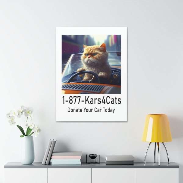 Funny Gallery Canvas Print Wrap - 1-877-Kars4Cats Donate Your Car Today