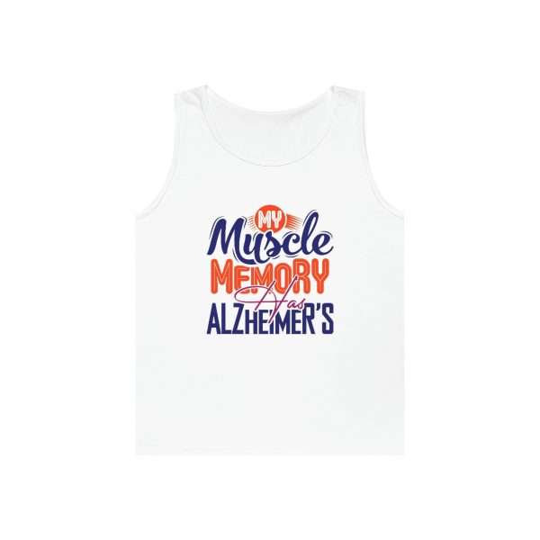 Men's Heavy Cotton Tank Top - My Muscle Memory Has Alzheimer’s - Image 2