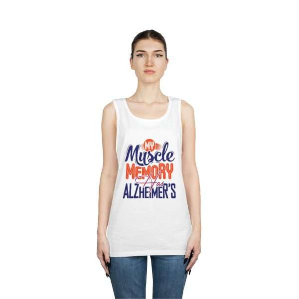 Men's Heavy Cotton Tank Top - My Muscle Memory Has Alzheimer’s - Image 3