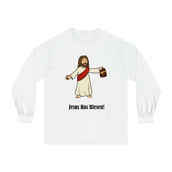 Humorous Unisex Classic Long Sleeve T-Shirt - Jesus Has Riesen! - Image 2