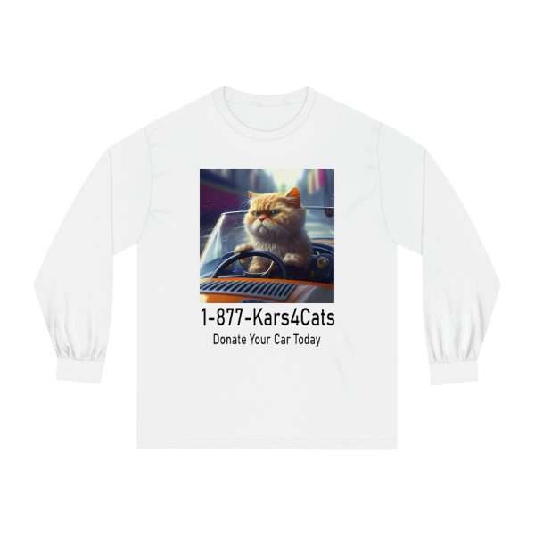 Funny Unisex Classic Long Sleeve T-Shirt - 1-877-Kars4Cats Donate Your Car Today - Image 2