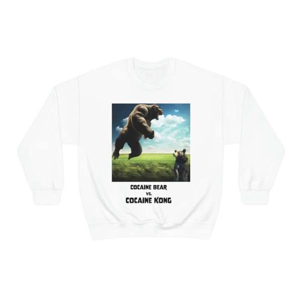 Funny Unisex Heavy Blend Crewneck Sweatshirt - Cocaine Bear vs Cocaine Kong - Image 2