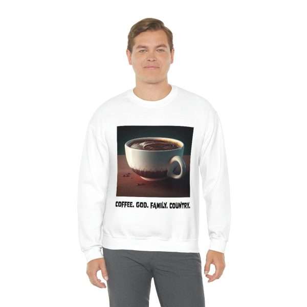 Funny Unisex Heavy Blend Crewneck Sweatshirt - Coffee God Family Country