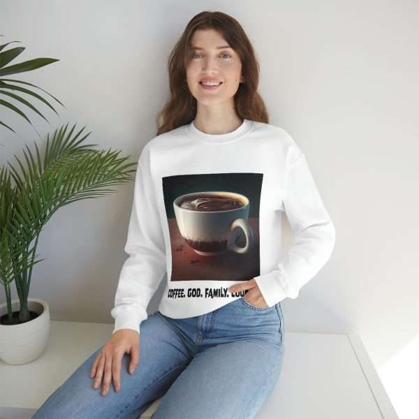 Funny Unisex Heavy Blend Crewneck Sweatshirt - Coffee God Family Country - Image 7