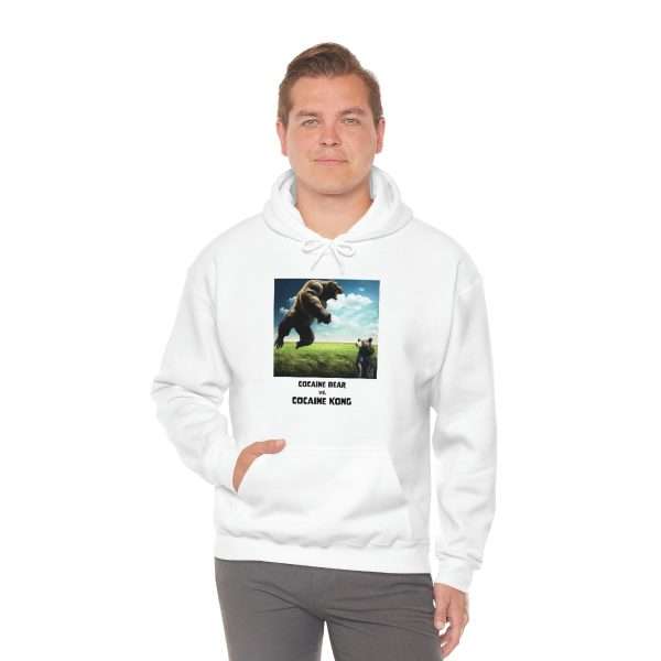 Funny Unisex Heavy Blend Hoodie Sweatshirt - Cocaine Bear vs Cocaine Kong - Image 5