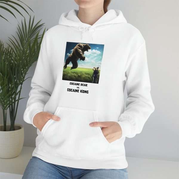 Funny Unisex Heavy Blend Hoodie Sweatshirt - Cocaine Bear vs Cocaine Kong - Image 6