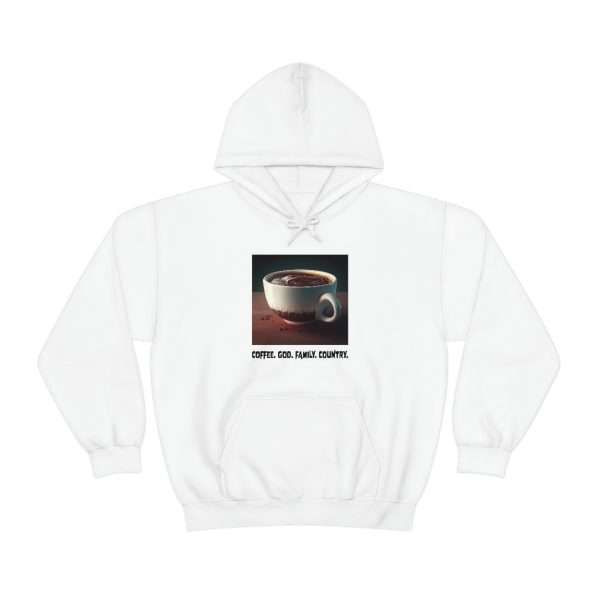 Funny Unisex Heavy Blend Hoodie Sweatshirt - Coffee God Family Country - Image 2