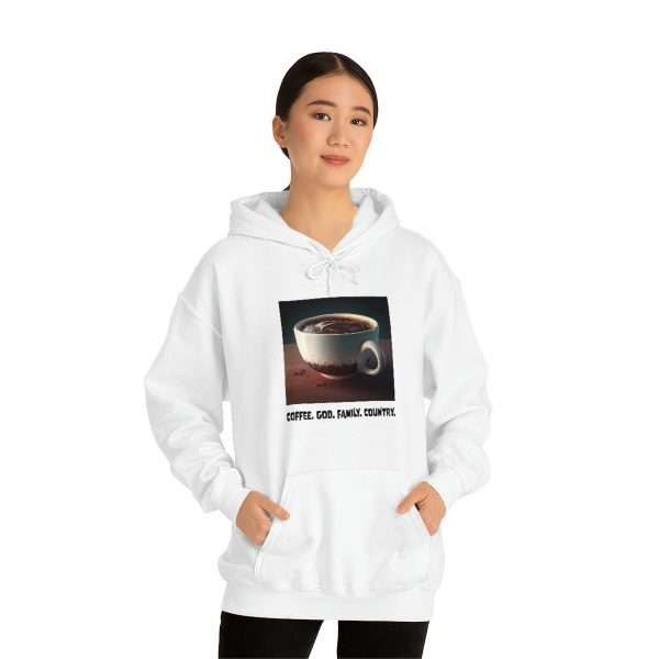 Funny Unisex Heavy Blend Hoodie Sweatshirt - Coffee God Family Country - Image 4