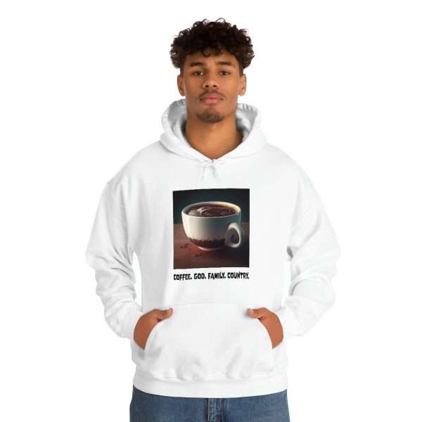 Funny Unisex Heavy Blend Hoodie Sweatshirt - Coffee God Family Country - Image 5