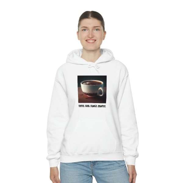 Funny Unisex Heavy Blend Hoodie Sweatshirt - Coffee God Family Country - Image 6