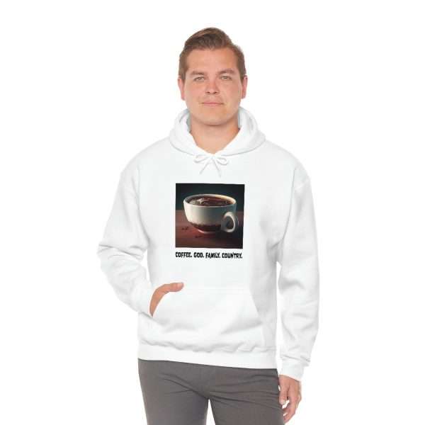 Funny Unisex Heavy Blend Hoodie Sweatshirt - Coffee God Family Country - Image 7