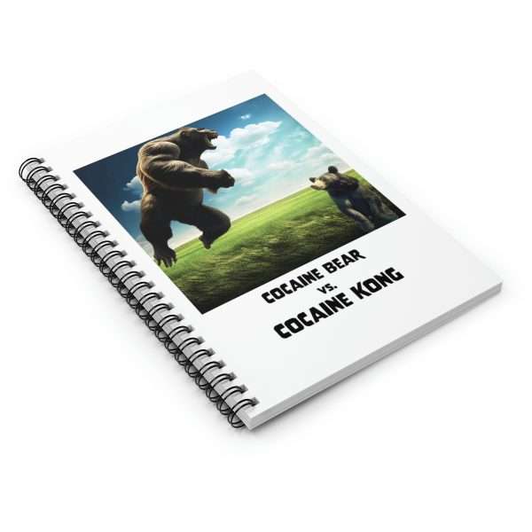 Funny Spiral Notebook with Ruled Lines - Cocaine Bear vs Cocaine Kong - Image 3