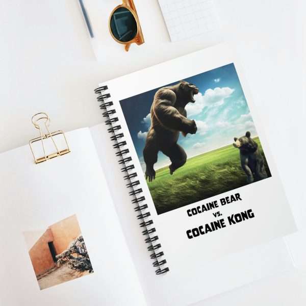 Funny Spiral Notebook with Ruled Lines - Cocaine Bear vs Cocaine Kong - Image 5