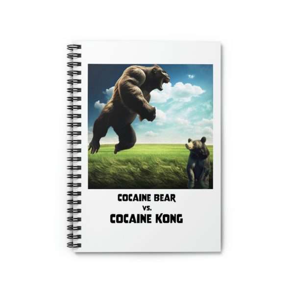 Funny Spiral Notebook with Ruled Lines - Cocaine Bear vs Cocaine Kong