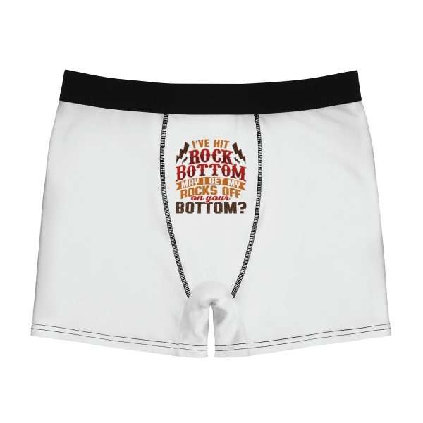 Funny Men’s Undies Boxer Briefs - I've Hit Rock Bottom. May I Get My Rocks Off On Your Bottom? - Image 2