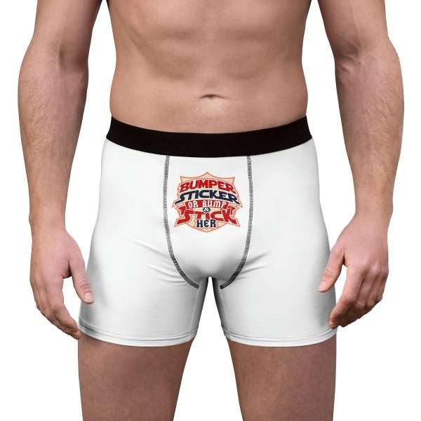 Funny Men’s Undies Boxer Briefs - Bumper Sticker or Bumper & Stick Her