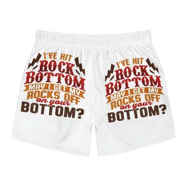 Funny Men's Swim Trunks - I've Hit Rock Bottom. May I Get My Rocks Off On Your Bottom? - Image 9