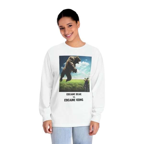 Funny Unisex Classic Long Sleeve T-Shirt - Cocaine Bear vs Cocaine Kong - Image 3