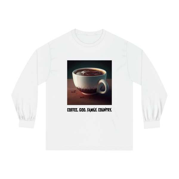 Funny Unisex Classic Long Sleeve T-Shirt - Coffee God Family Country - Image 2