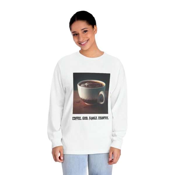 Funny Unisex Classic Long Sleeve T-Shirt - Coffee God Family Country - Image 4