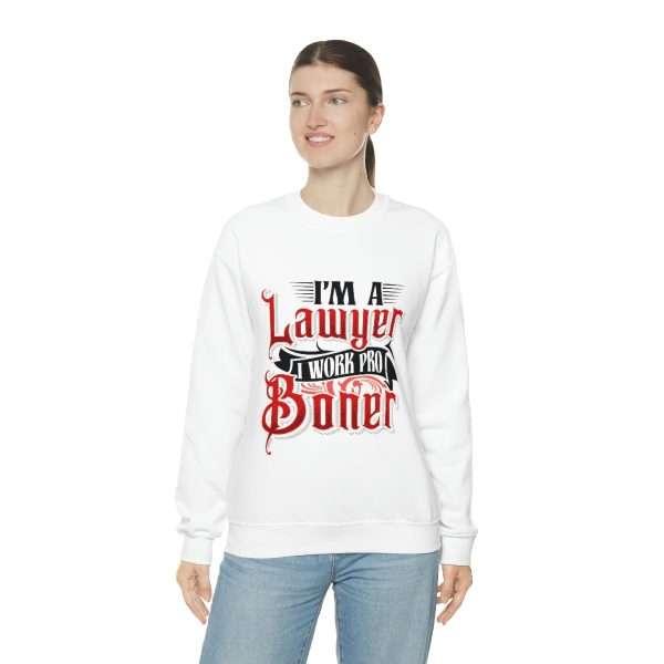 Funny Unisex Heavy Blend Crewneck Sweatshirt - I'm a Lawyer I Work Pro Boner - Image 6