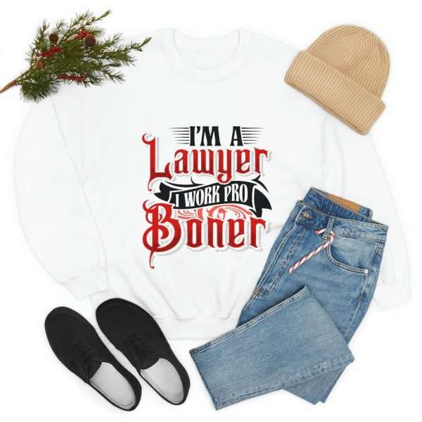 Funny Unisex Heavy Blend Crewneck Sweatshirt - I'm a Lawyer I Work Pro Boner - Image 8