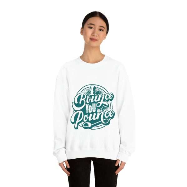 Funny Unisex Heavy Blend Crewneck Sweatshirt - I Bounce, You Pounce - Image 4