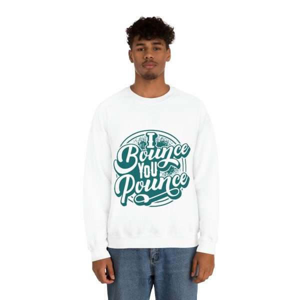 Funny Unisex Heavy Blend Crewneck Sweatshirt - I Bounce, You Pounce - Image 5