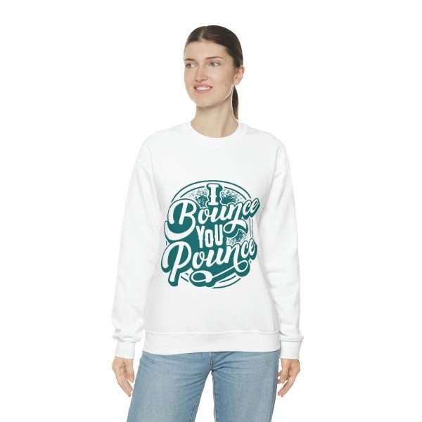 Funny Unisex Heavy Blend Crewneck Sweatshirt - I Bounce, You Pounce - Image 7