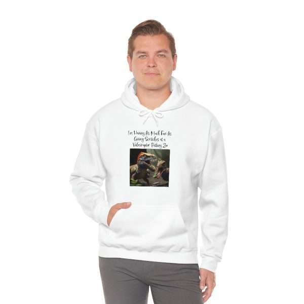 Funny Unisex Heavy Blend Hoodie Sweatshirt - I’m Having As Much Fun As Giving Scritches at a Velociraptor Petting Zoo - Image 6