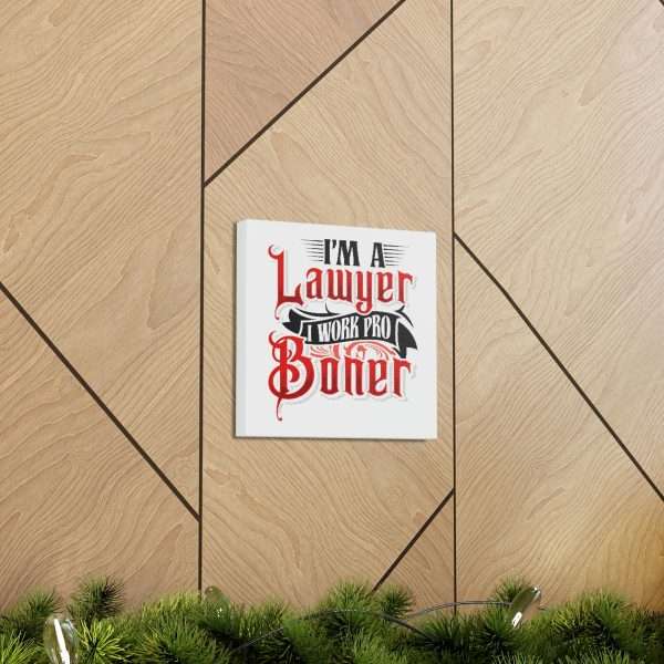 Funny Canvas Art Print Gallery Wrap - I'm a Lawyer I Work Pro Boner - Image 35