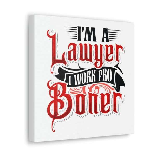 Funny Canvas Art Print Gallery Wrap - I'm a Lawyer I Work Pro Boner - Image 37