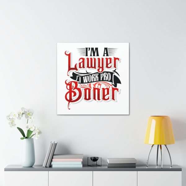 Funny Canvas Art Print Gallery Wrap - I'm a Lawyer I Work Pro Boner - Image 25