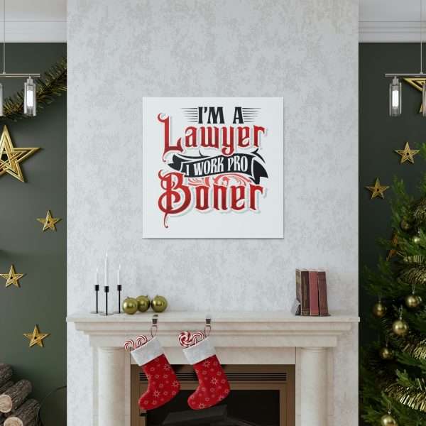 Funny Canvas Art Print Gallery Wrap - I'm a Lawyer I Work Pro Boner - Image 27