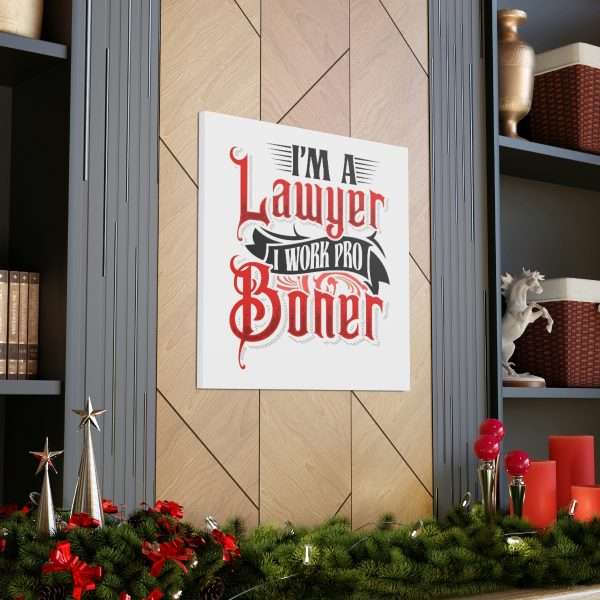 Funny Canvas Art Print Gallery Wrap - I'm a Lawyer I Work Pro Boner - Image 28