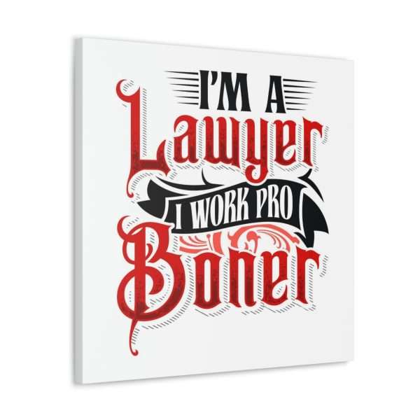 Funny Canvas Art Print Gallery Wrap - I'm a Lawyer I Work Pro Boner - Image 16