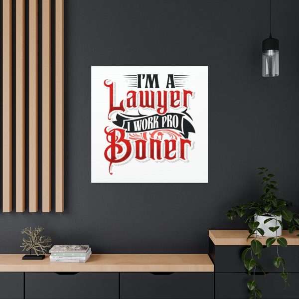 Funny Canvas Art Print Gallery Wrap - I'm a Lawyer I Work Pro Boner - Image 5