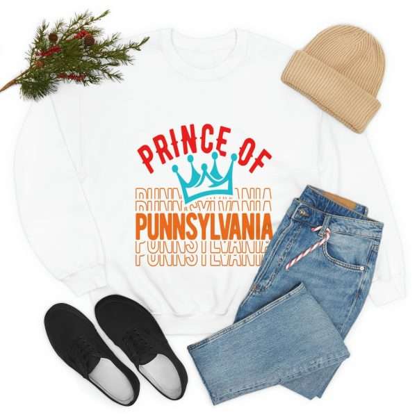 Funny Unisex Heavy Blend Crewneck Sweatshirt - Prince of Punnsylvania - Image 8