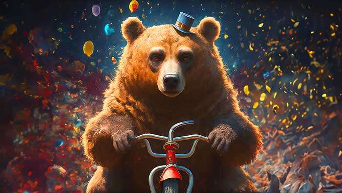 Circus Bear on a Bike