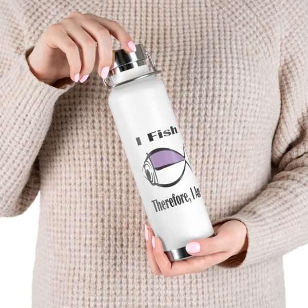 22oz Vacuum-Insulated Bottle - I Fish, Therefore I Am - Image 7