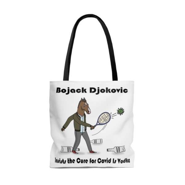 Bojack Djokovic Insists the Cure for Covid Is Vodka AOP Tote Bag - Image 2